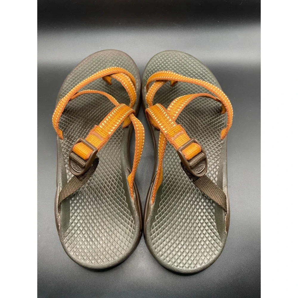 Chaco Z Cloud 2 Womens Sandals Orange Brown Strappy Toe Loop Sport Hiking Shoes